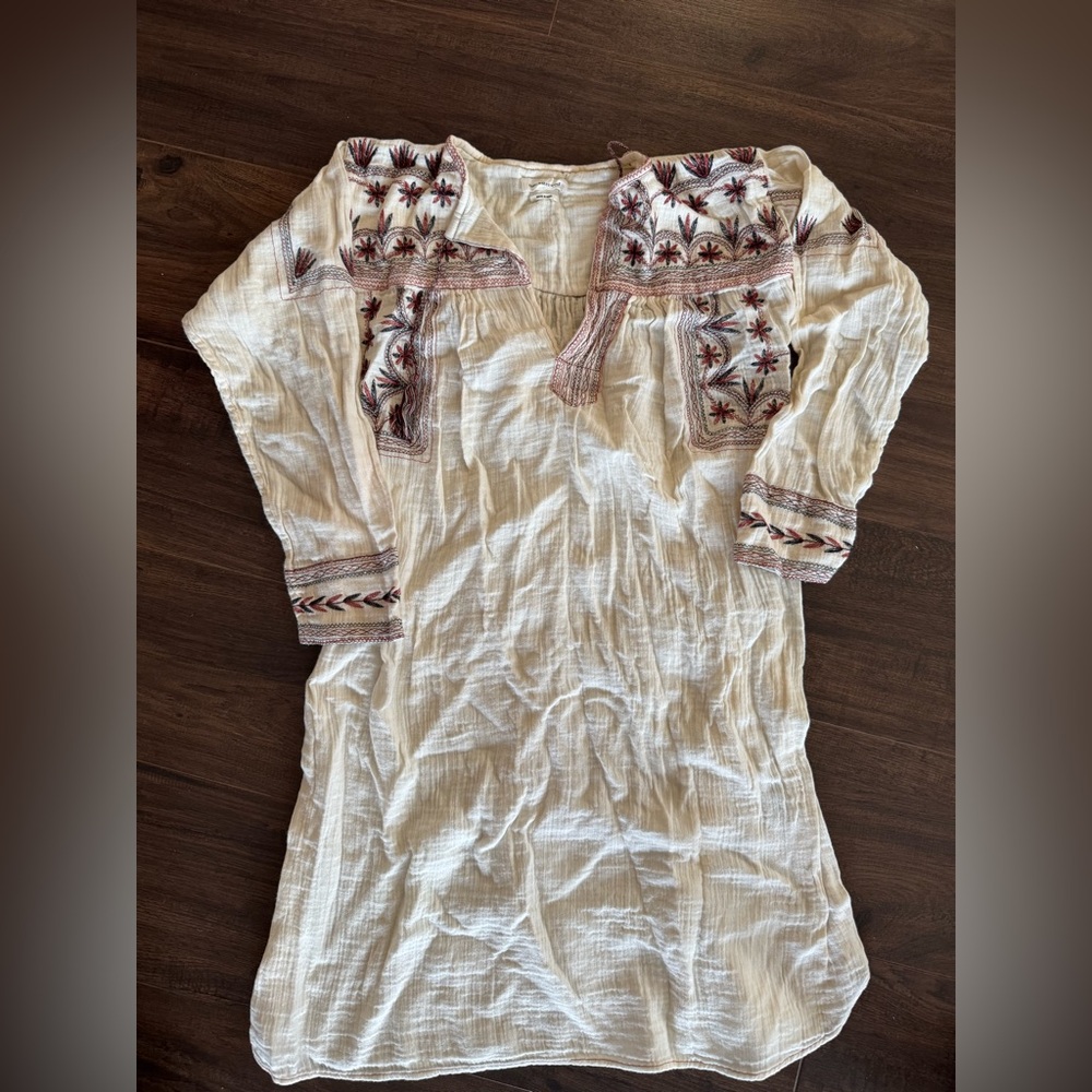 Isabel Marant Etoile Vicky Top Cream Embroidered Boho Size 40